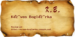 Köves Boglárka névjegykártya