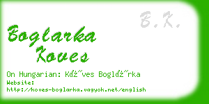 boglarka koves business card